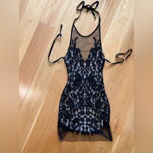 For Love And Lemons Black Sheer Mini Dress Size XS